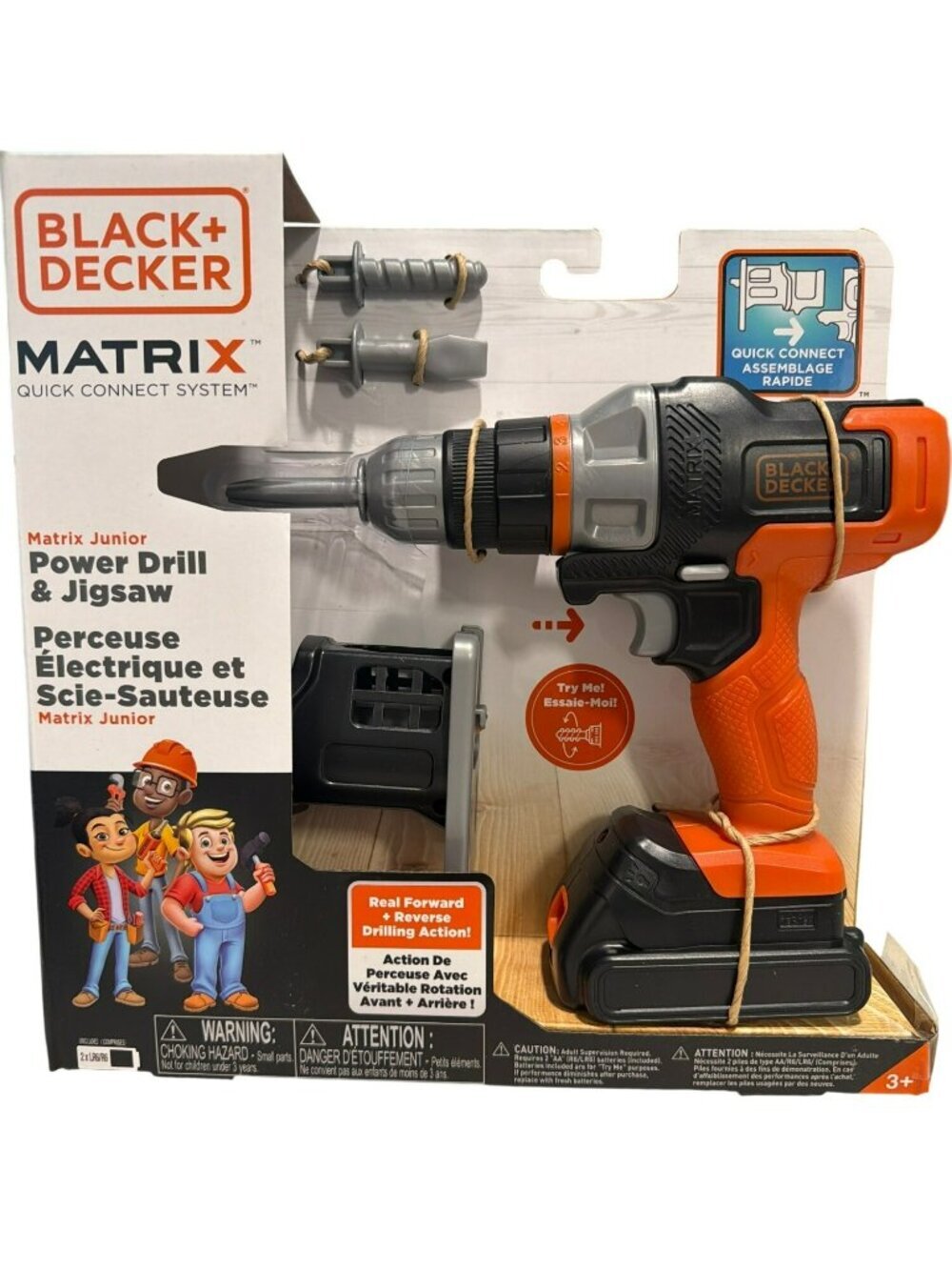 Black+Decker Junior Power Drill Toy New